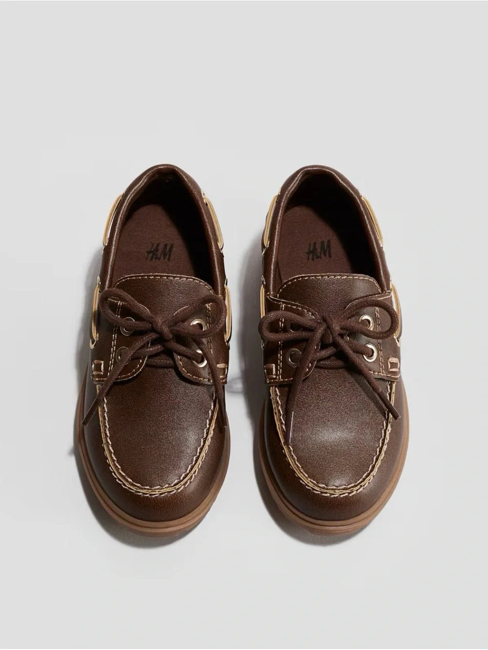H&M Brown Kids Boat Shoes with Contrast Stitching